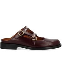Marni - Bordeaux Calf Leather Flats - Lyst