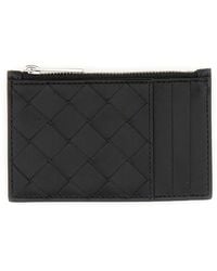 Bottega Veneta - Woven Card Holder With Zipper - Lyst