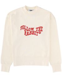MSGM - Follow The Rabbit Sweatshirt Cotton Sweatshirts - Lyst