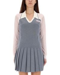 CASABLANCA - Merino Lurex Long-Sleeve Tennis Polo - Lyst