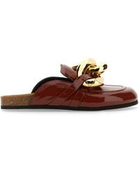 JW Anderson - Glossy Flat Chain Sandals With 3 Cm Rubber Sole - Lyst