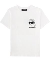 KARL LAGERFELD - T-Shirt Con Stampa Sul Retro - Lyst