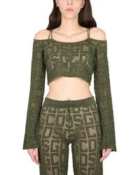 Gcds - Adjustable Drawstring Macrame Top - Lyst