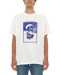 McQueen - T-Shirt Con Stampa Logo - Lyst