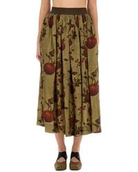 Uma Wang - "Gilliant" Midi Skirt With Pomegranate Print - Lyst