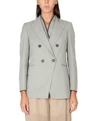 Brunello Cucinelli - Fluid Twill Jacket With Horn Button Closure - Lyst