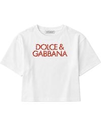 Dolce & Gabbana - T-Shirt Manica Corta Con Logo - Lyst
