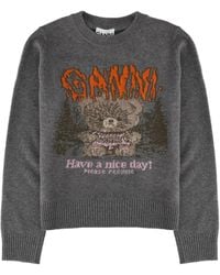 Ganni - Maglia "Teddy Forest" - Lyst