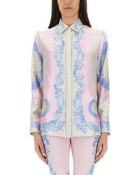 Versace - Cameo" Pastel Print Silk Shirt - Lyst