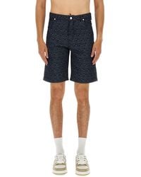 Fendi - Ff Jacquard Denim Shorts - Lyst