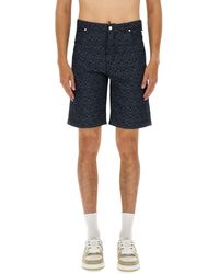 Fendi - Ff Jacquard Denim Shorts - Lyst