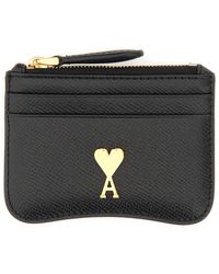 Ami Paris - Portacarte Con Zip "Ami De Coeur" - Lyst