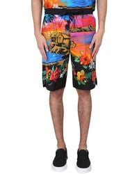 Dolce & Gabbana - Mini Bermuda Shorts With Sunset Print - Lyst