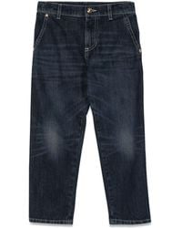 Versace - Jeans With Embroidered Logo - Lyst