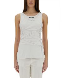 Moschino - Tank Top With Laces - Lyst