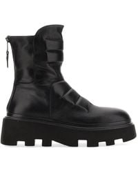 Elena Iachi - Leather Ankle Boot With Padded Effect - Lyst