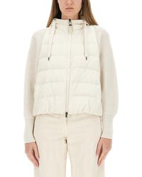 Brunello Cucinelli - Down Jacket With Knitted Sleeves - Lyst