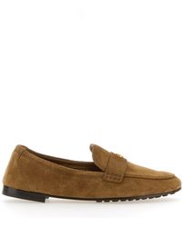 Tory Burch - Suede Moccasin Ballerina Flats - Lyst