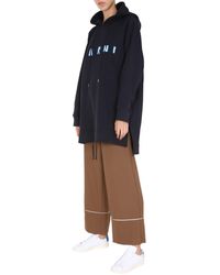 Marni FELPA OVERSIZE FIT IN COTONE CON CAPPUCCIO E LOGO - Blu