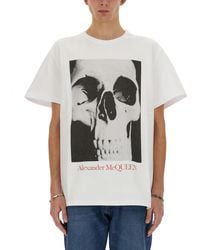 McQueen - Skull Print T-Shirt - Lyst