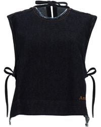 AMISH - Denim Sleeveless Top - Lyst