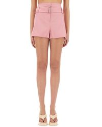 MSGM - Belted Shorts - Lyst