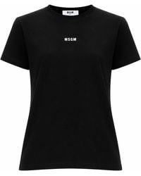 MSGM - T-Shirt Con Micro Logo - Lyst