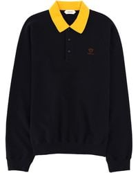 Versace - Felpa Con Colletto Polo E Logo - Lyst