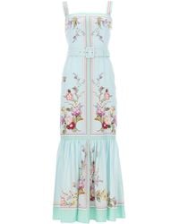 Self-Portrait - Pastel Floral Flared Dress - Lyst