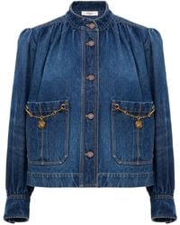 Chloé - Solid Mandarin Collar Jacket - Lyst