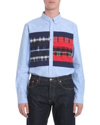Tommy Hilfiger Camicia Button Down In Oxford Di Cotone Con Flag Block - Blue