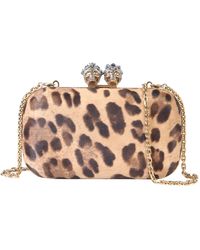 Alexander McQueen Queen And King Skull Leather Clutch - Multicolour