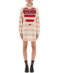 Moschino - Relaxed Fit Wool Mini Dress - Lyst