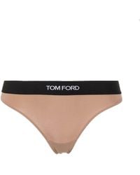 Tom Ford - Pink Logo Tape Thong - Women's - Elastane/modal - Lyst