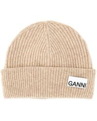 Ganni - Cappello Beanie A Coste - Lyst