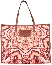 Etro - Canvas Tote Bag With Print - Lyst