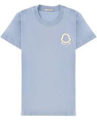 Moncler - T-Shirt Con Logo Ricamato - Lyst