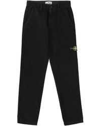 Stone Island - Pantalone Regular Fit Con Patch Logo - Lyst