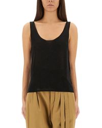 Saint Laurent - Lamé Knit Tank Top - Lyst