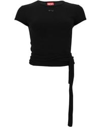 DIESEL - T-Shirt A Costine Con Lacci - Lyst
