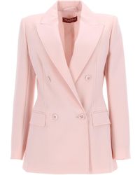 Max Mara - Double-Breasted Wool Crepe Jacket - Lyst