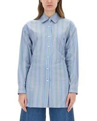 Etro - Striped Shirt Camicie Celeste-Donna - Lyst
