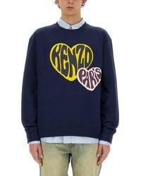 KENZO - Felpa Con Logo - Lyst