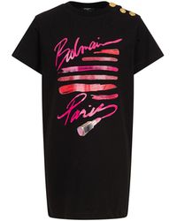 Balmain - "Lipstick" Logo Dress - Lyst