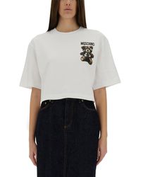 Moschino - T-Shirt Cropped "Teddy Bear" - Lyst