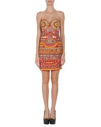 lipsy mirrored embellished tux dress in black