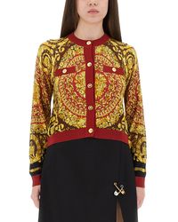 Versace - Baroque Silk Knit Cardigan - Lyst