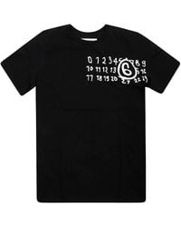 MM6 by Maison Martin Margiela - T Shirt Mm Con Serie Numerica - Lyst