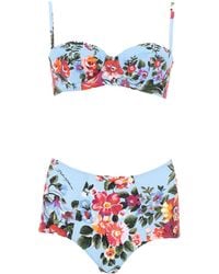 Dolce & Gabbana - Floral Print High-Waist Bikini Set - Lyst
