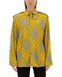 Burberry - Check Wool Blend Shirt - Lyst